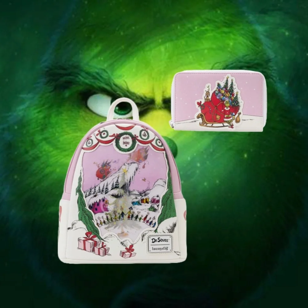 Loungefly Dr Seuss Grinch Lenticular Scene Mini Backpack With Wallet